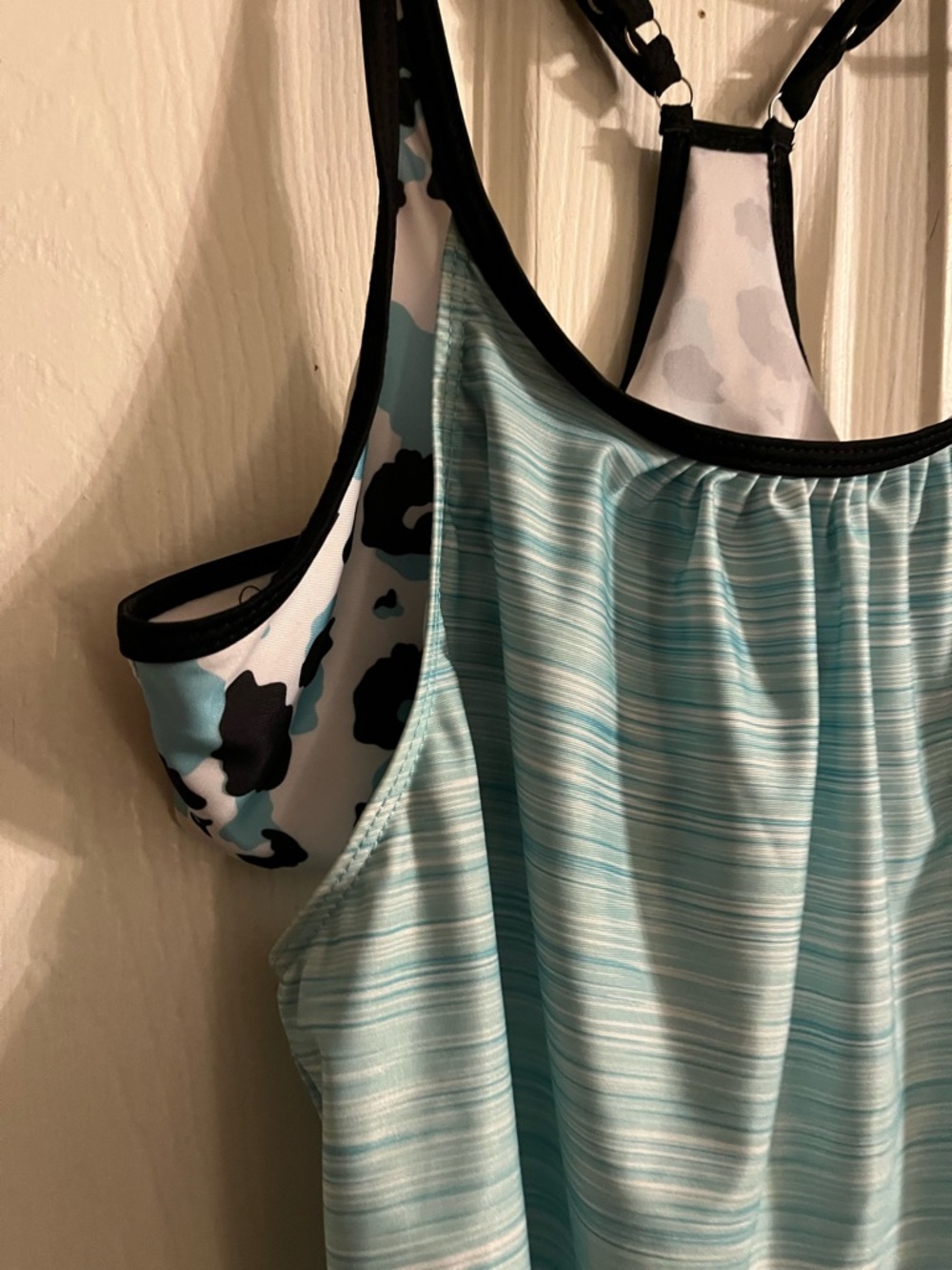 Women’s Aqua Stripe Tankini Top